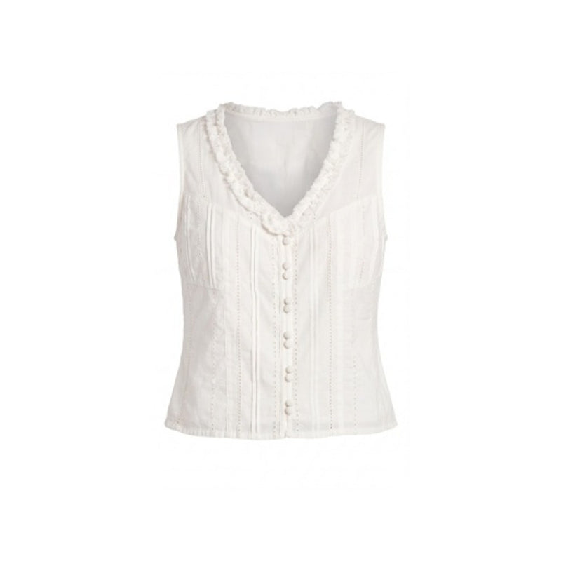 Liverpool Los Angeles - Womens Slvless Pintucked Woven Top with Ruffles