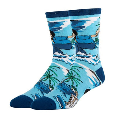Oooh Yeah - Mens Crew Socks Bob Ross Waves