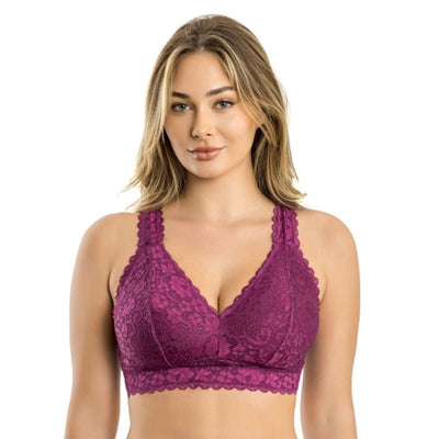 Parfait - Womens Adriana Wire Free Lace Bralette - Blackberry