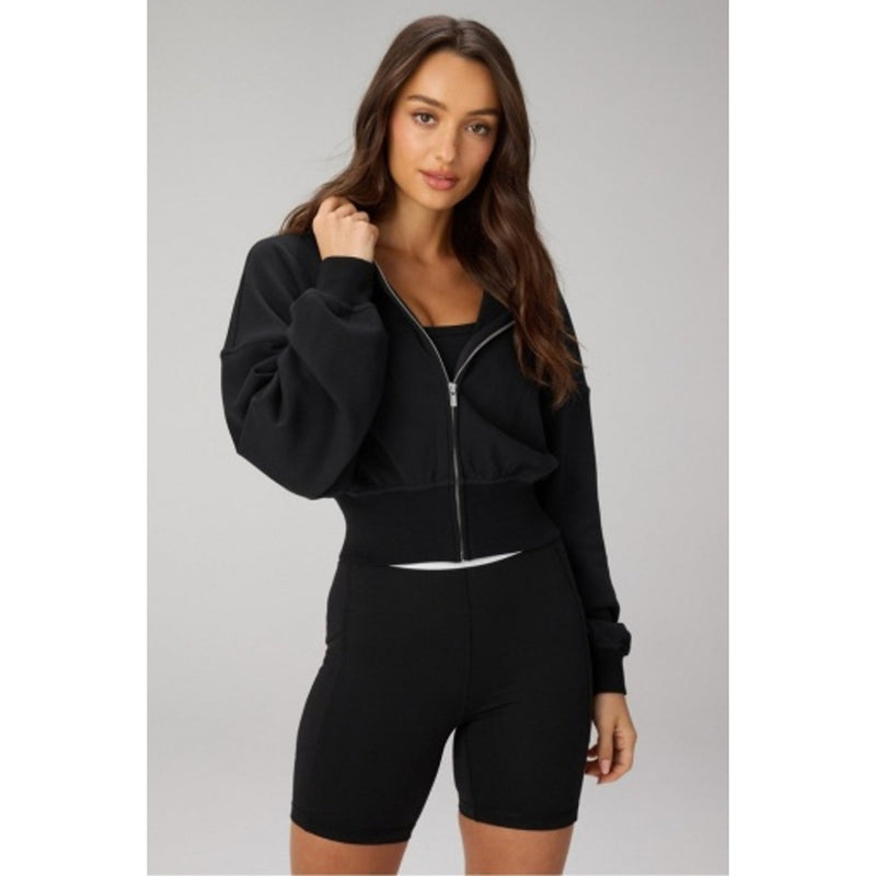 Fabletics - Womens Year Round Terry Cropped Full-Zip Hoodie