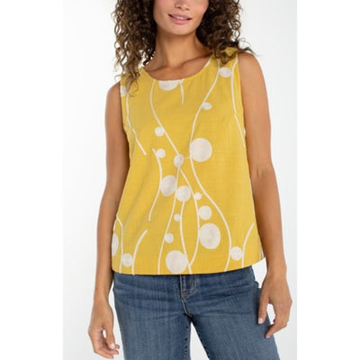 Liverpool Los Angeles - Womens Sleeveless Button Back Woven Top