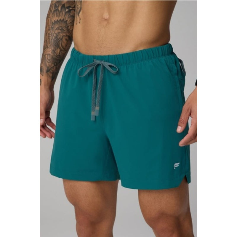 Fabletics - Mens the 5" One Short - Green Abyss / Storm Slate