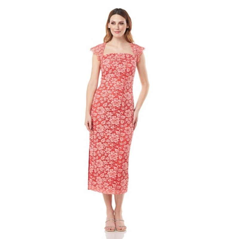 JS Collections - Womens Joyce Scalloped T-Length Dress