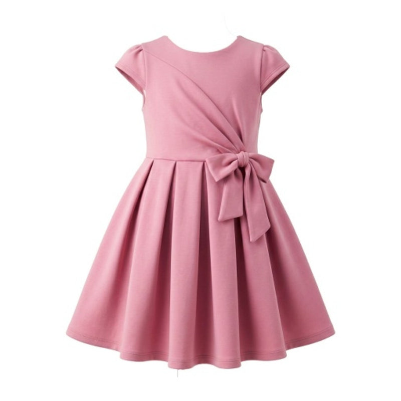 Hope & Henry - Girls Pleated Ponte Dress with Side Ruching