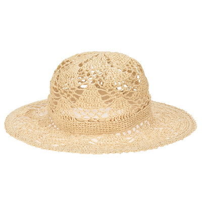 San Diego Hat Company - One of a Kind- Open Weave Crochet Paper Floppy