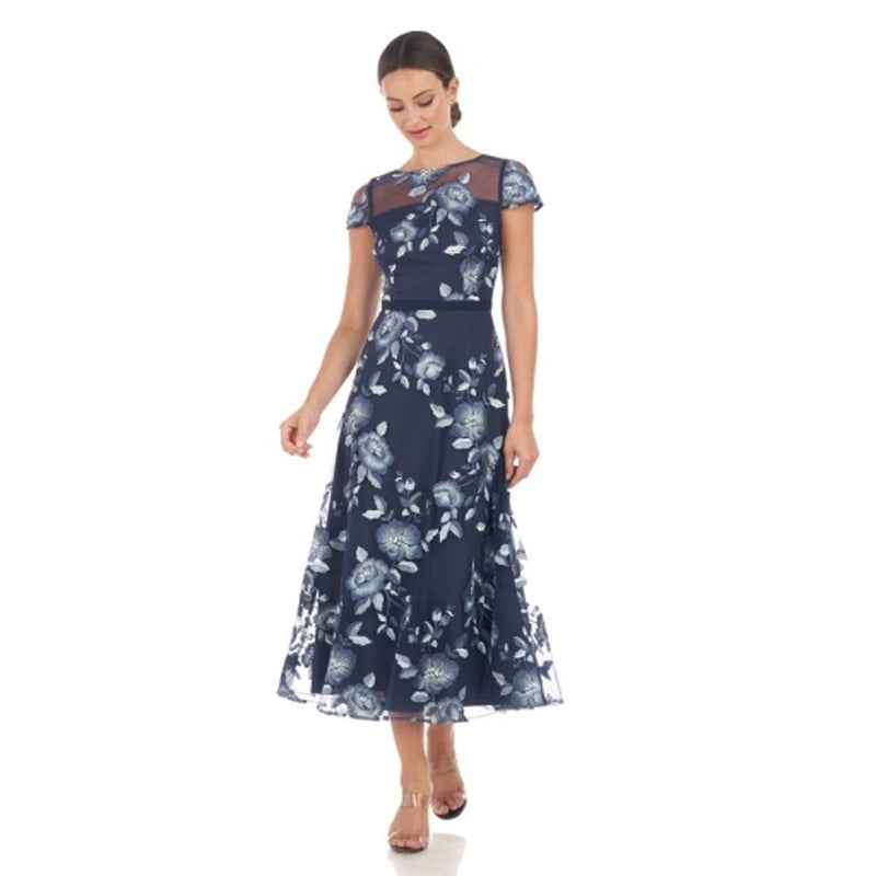 JS Collections - Womens Jane a-Line Tea Length Dress