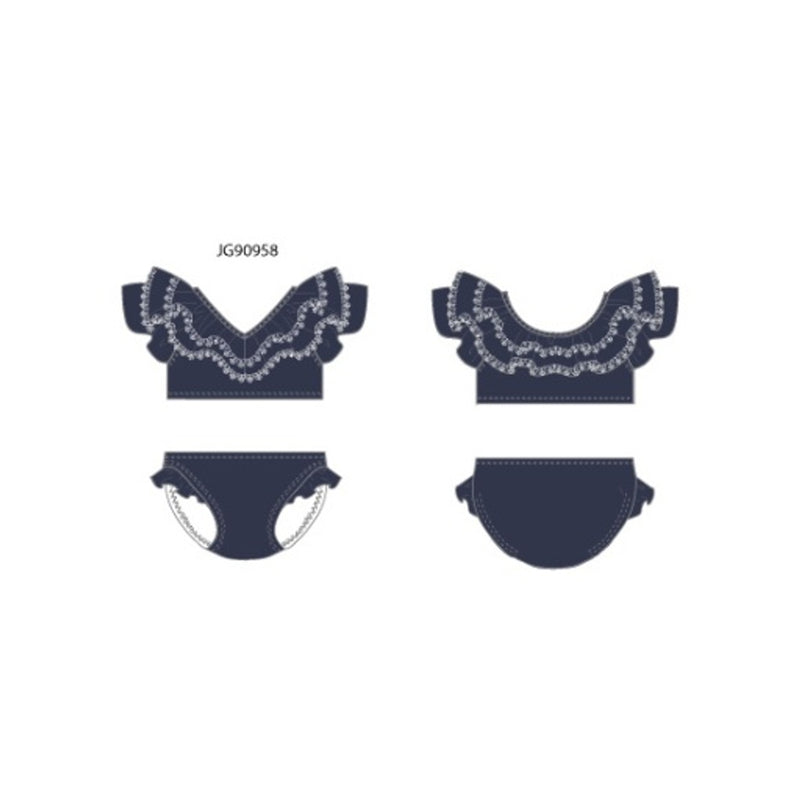 Janie and Jack - Girls K Nvy Trim 2pc Swim Sp2