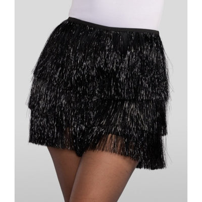 Tipsy Elves - Womens Black Tinsel Fringe Shorts