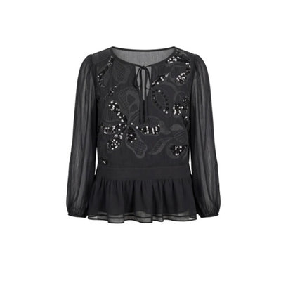 Liverpool Los Angeles - Womens Long Slv Embellished Woven Top