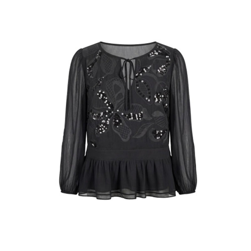 Liverpool Los Angeles - Womens Long Slv Embellished Woven Top