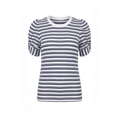 Liverpool Los Angeles - Womens Short Puff Slv with Twist Crew Neck Knit Top
