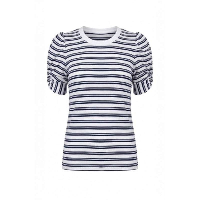 Liverpool Los Angeles - Womens Short Puff Slv with Twist Crew Neck Knit Top