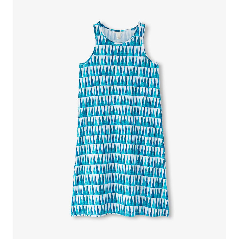 Little Blue House - Unisex Tank Dress Painted Triangles
