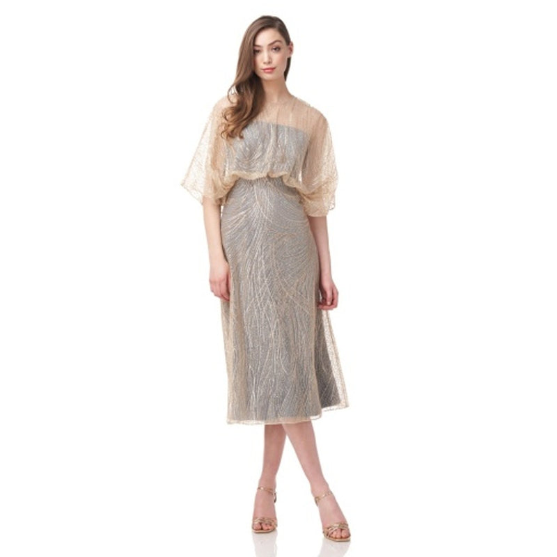 JS Collections - Womens Ember Blouson T-Length Dress