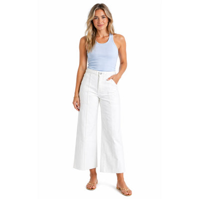 1822 Denim - Womens 27" Wide Leg Braided Waistband Jean
