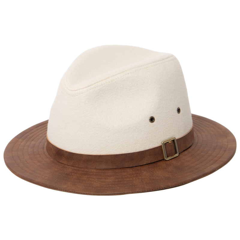 San Diego Hat Company - Faux Felt Crown and Faux Leatehr Brim