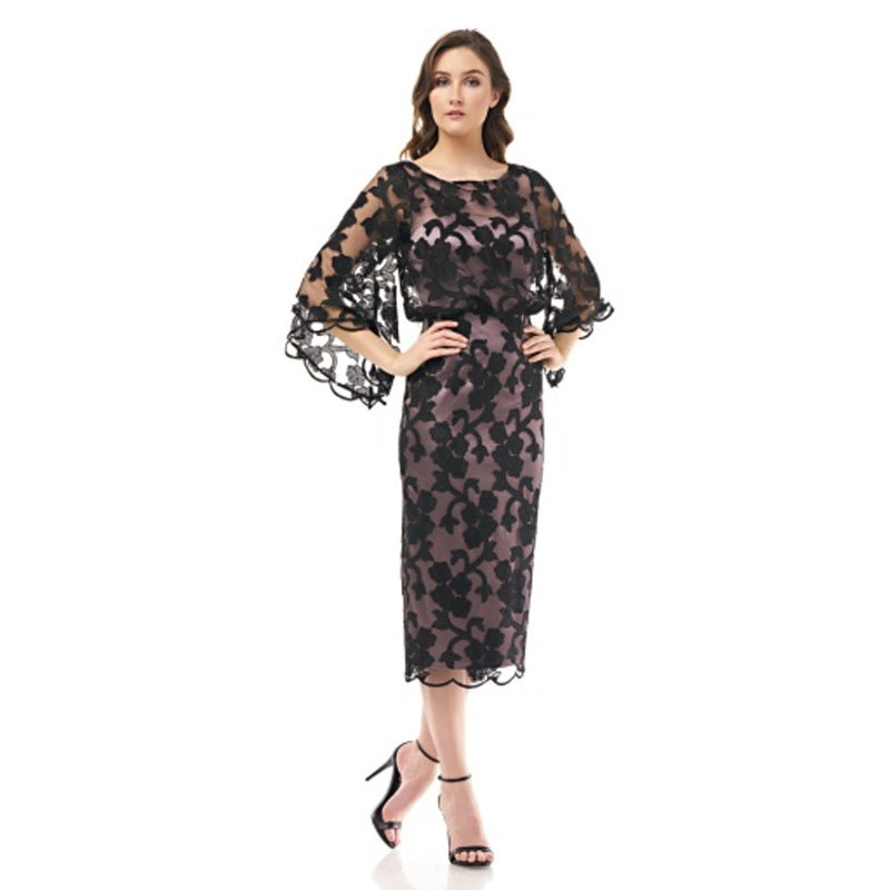 JS Collections - Womens Embroidered Blouson Dress