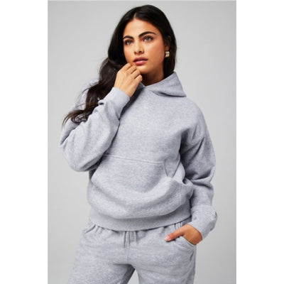 Fabletics - Womens Cozy Fleece Hoodie - Classic Grey Heather