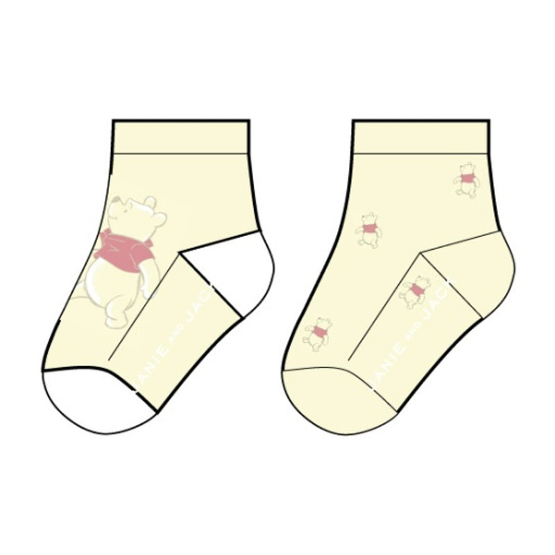 Janie and Jack - Baby U Yellow Pooh Piglet Icon 2pk Sock Sp Disney Pooh