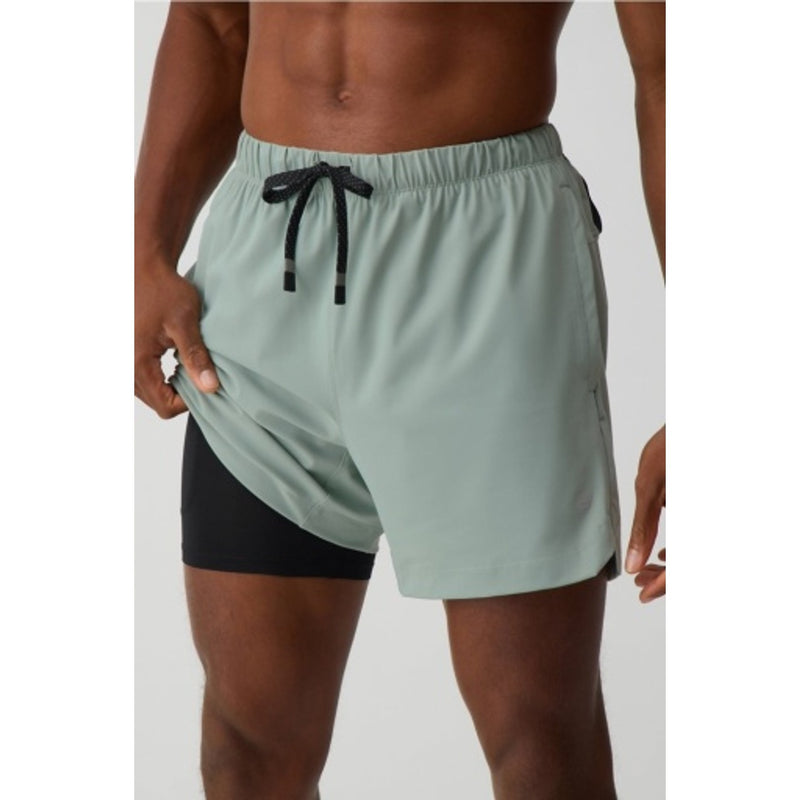 Fabletics - Mens the 5" One Short (Lined) - Sage Grey
