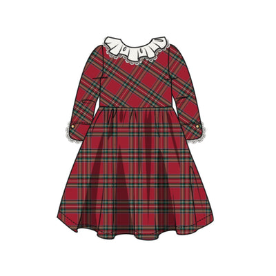 Hope & Henry - Girls Organic Ruffle Collar Party Dress