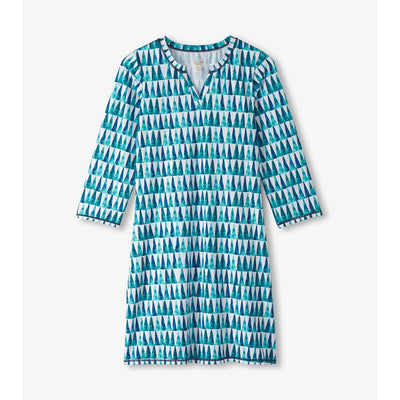 Little Blue House - Unisex Notch Neck Dress Painted Triangles