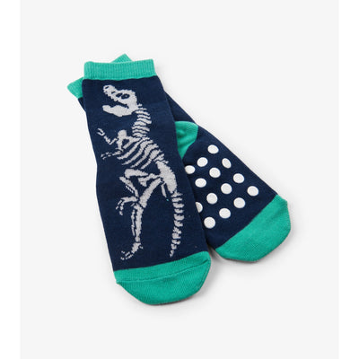 Little Blue House - Glow Dinosaur Kids Animal Face Socks