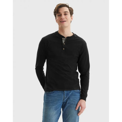 Hanes - Mens Beefy-T Men's Long Sleeve Henley