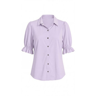 Liverpool Los Angeles - Womens Elbow Puff Sleeve Snap Front Knit Shirt
