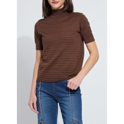 Lysse - Womens Lottie Smocked Mock Short Slv Sweater