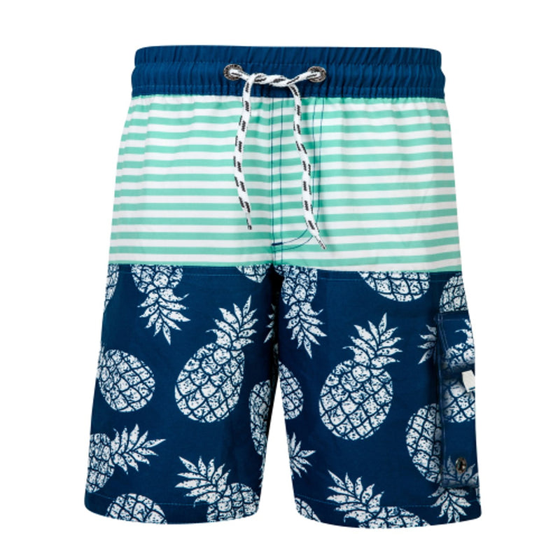 Snapper Rock - Boys Denim Pineapple Mint Stripe Boardie