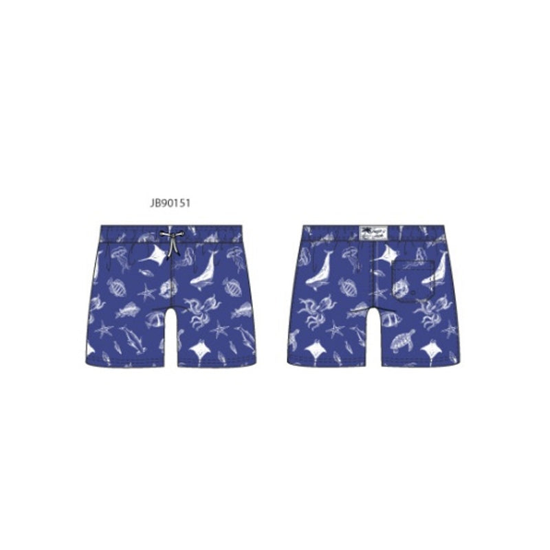 Janie and Jack - Boys with Blue Sea Animals Swim Trunk Sp2