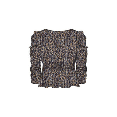 Liverpool Los Angeles - Womens 3/4 Ruched Slv V Neck Knit Top