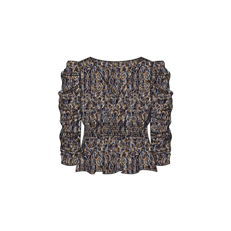 Liverpool Los Angeles - Womens 3/4 Ruched Slv V Neck Knit Top