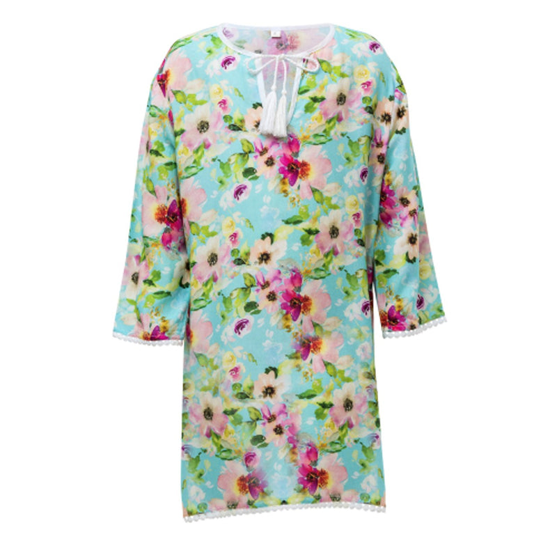 Snapper Rock - Girls Watercolor Floral Classic Kaftan