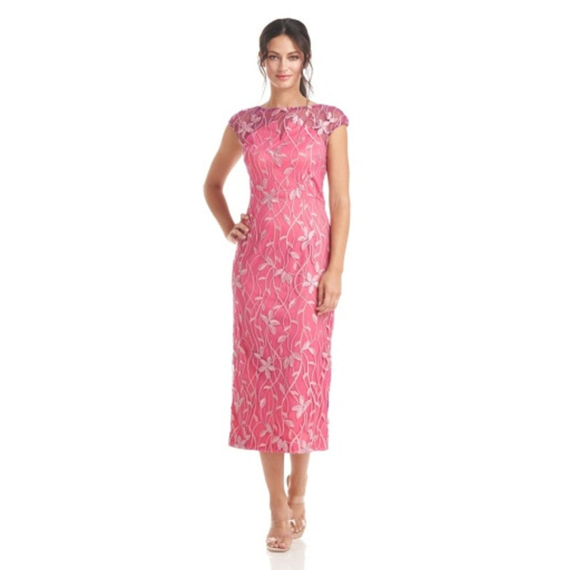 JS Collections - Womens Crystal Column T-Length Dress