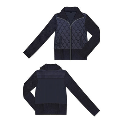 Liverpool Los Angeles - Womens Long Slv Zip Front Sweater/Woven Jacket