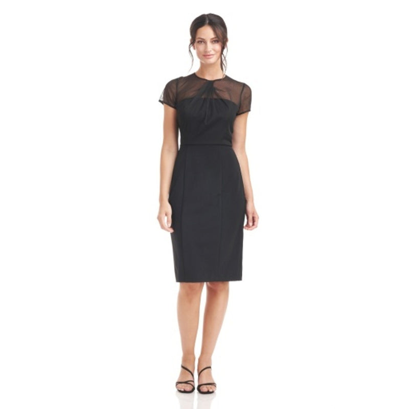 JS Collections - Womens Short Sleeve Illusion Cocktail