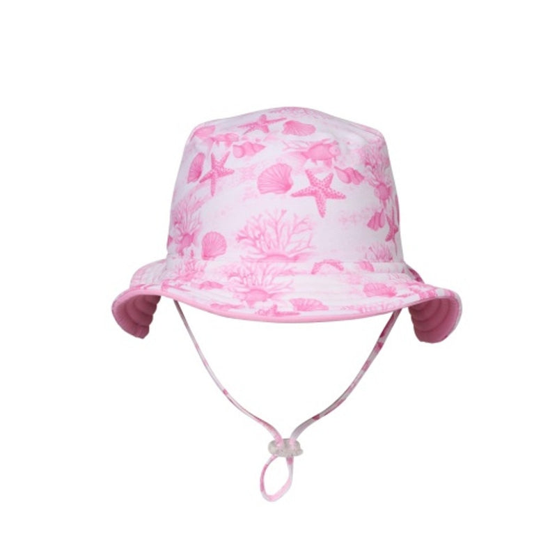 Snapper Rock - Girls Pink Lagoon Reversible Bucket Hat