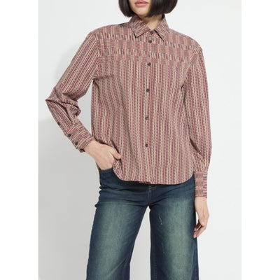 Lysse - Womens Marjorie Placed Print Button Up Shirt