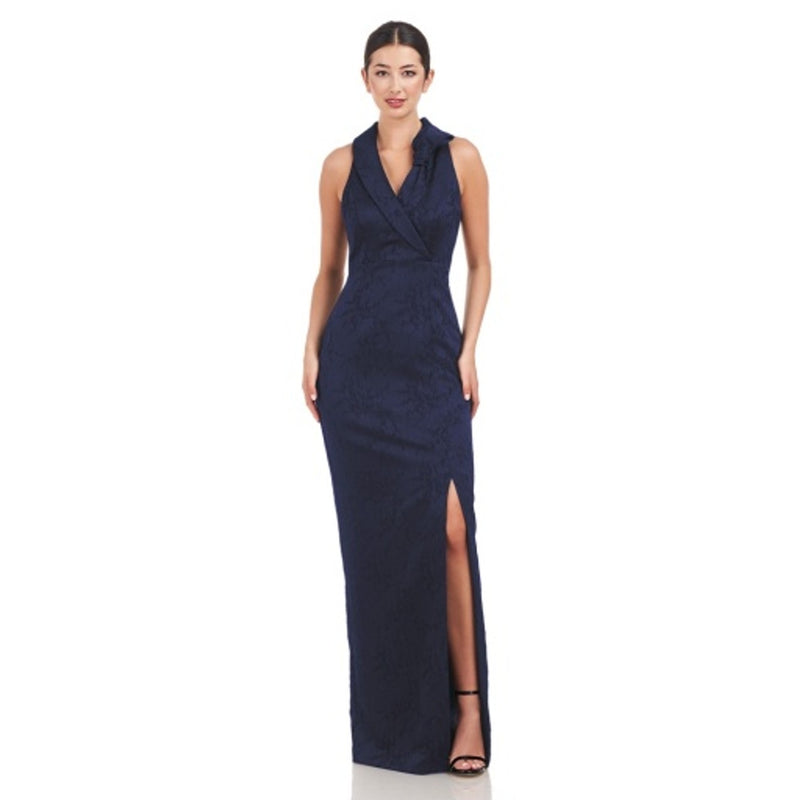 JS Collections - Womens Jasmine Tuxedo Column Gown
