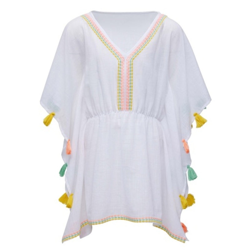 Snapper Rock - Girls Coastal Tassel Cover Up