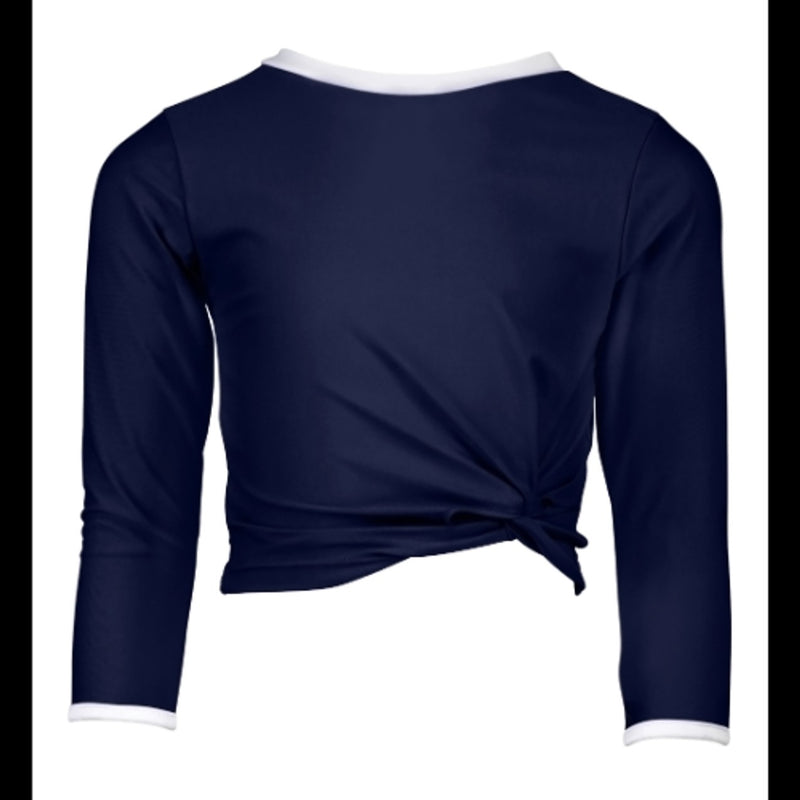 Snapper Rock - Girls Navy Long Sleeve Wrap Rash Top