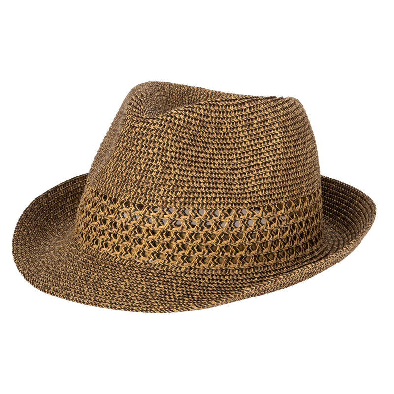 San Diego Hat Company - Everyday Fedora- Ultrbraid Fedora with Striped