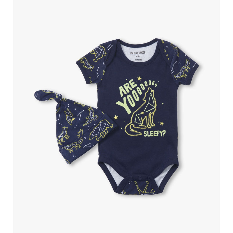 Little Blue House - Are You Sleepy Baby Bodysuit with Hat