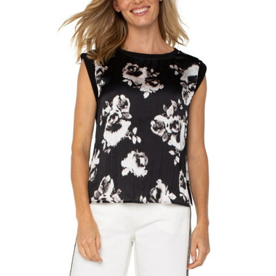 Liverpool Los Angeles - Womens Sleeveless Woven to Knit Top