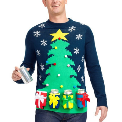 Tipsy Elves - Mens Koozie Kristmas Sweater with Drink Holders