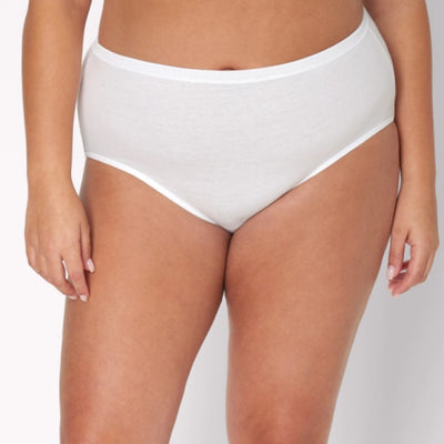 Hanes - Womens Just My Size Women's Cotton Brief Underwear White 6-Pack (Plus Size)