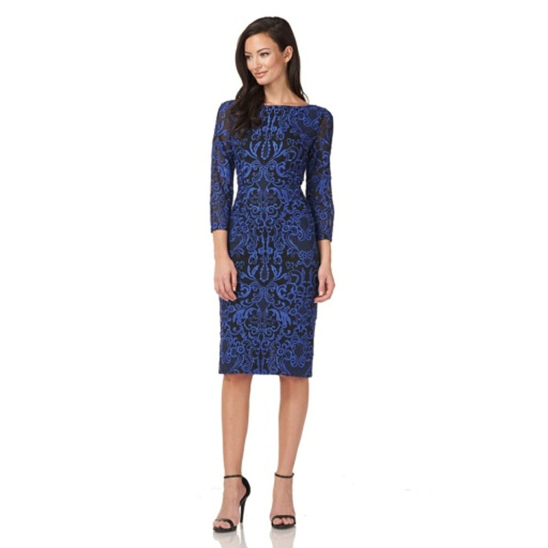 JS Collections - Womens Embroidered V-Back Cocktail