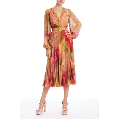 Badgley Mischka - Womens Pleated Floral Wrap